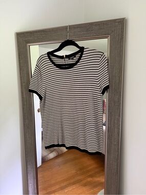 Premise Black & White Striped Short Sleeve Crewneck